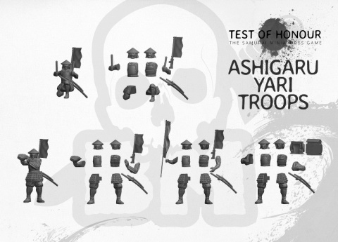 Pike & Shotte Ashigaru Yari Spearmen - samuraje 5 szt.