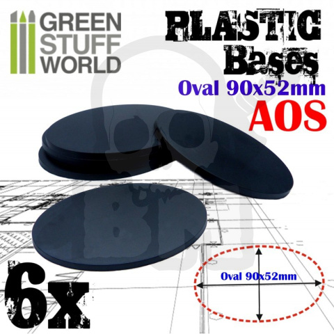 Plastic Oval Base 90x52mm podstawki pod figurki 6 szt.