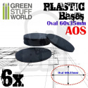 Plastic Oval Base 60x35mm podstawki pod figurki 6 szt.