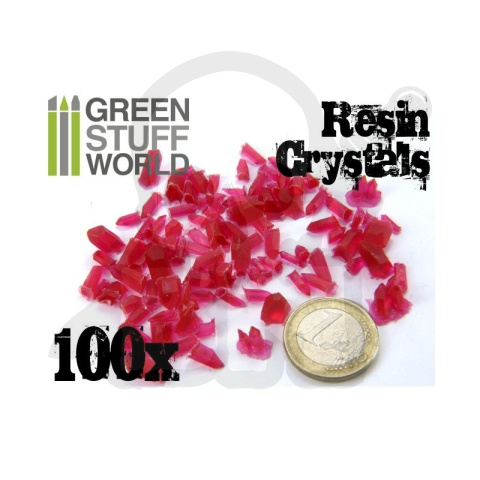 Small Red Crystals Resin Set - czerwone kryształki 100 szt.