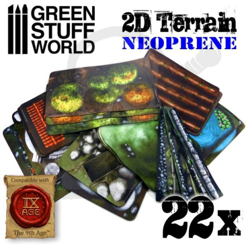 2D Neoprene Terrain Set tereny z neoprenu 22 szt.