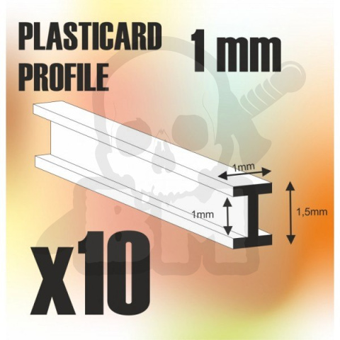 ABS Plasticard - profile DOUBLE-T 1mm 10 szt.