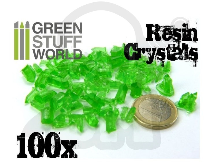 Small Green Crystals Resin Set