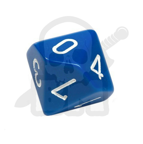 Kość RPG K10 0-9 kostka do gry niebieska