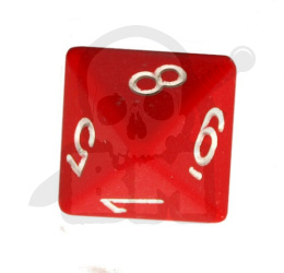 Kość K8 kostka kostki do gry czerwona Red/white - 1 szt.