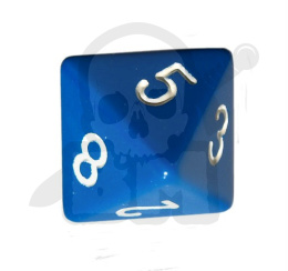 Kość K8 kostka kostki do gry niebieska Blue/white - 1 szt.