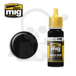 Ammo Mig 0046 Farba akrylowa Matt Black 17ml