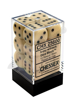 Kostki K6 16mm Ivory Chessex 12szt. kość kostka