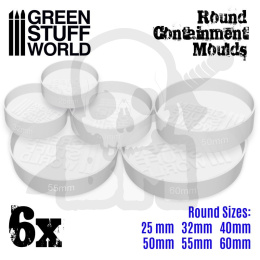 6x Containment Moulds for Bases - Round