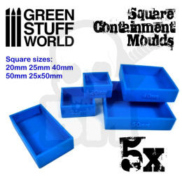 Containment Moulds formy do odlewania podstawek kwadratowe 5 szt.