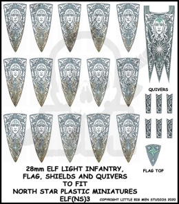 Elf Light Infantry Banner & Shields