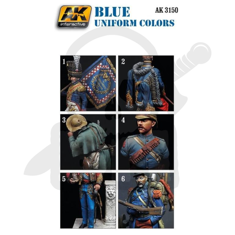 AK Interactive AK3150 Blue Uniform Colors Set