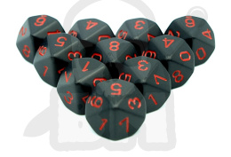 Kostki czarne K10 Chessex Black Red 10 szt.