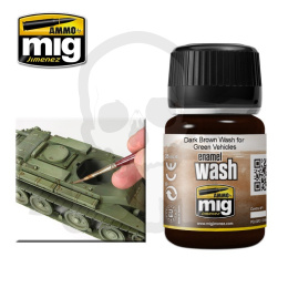 Ammo Mig 1005 Wash Dark Brown For Green Vehicles 35ml