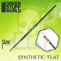 Green Series Flat Synthetic Brush - Size 1