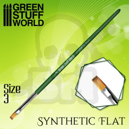 Green Series Flat Synthetic Brush - Size 3 pędzelek