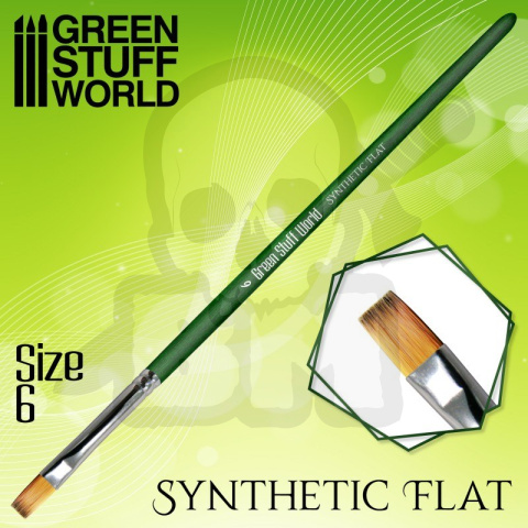 Green Series Flat Synthetic Brush - Size 6