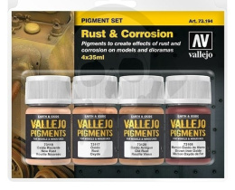 Vallejo 73194 Zestaw Pigmenty 4 kolory Rust & Corrosion