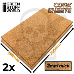 Cork Sheet in 2mm - arkusze korkowe 2szt 198x298mm