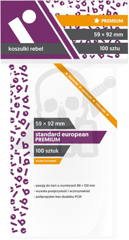 Koszulki na karty 59x92 mm Standard European Premium
