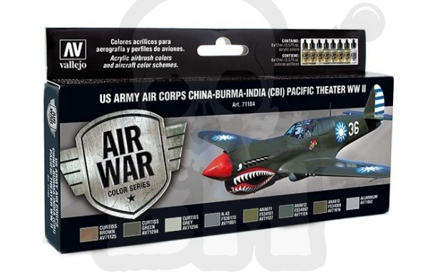 Vallejo 71184 Zestaw Model Air War US Army Air Corps Colors (CBI) Pacific Theater WWII