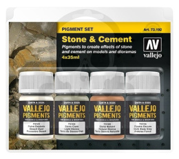 Vallejo 73192 Zestaw Pigmenty 4 kolory Stone & Cement