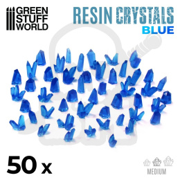 Blue Resin Crystals Medium - niebieskie kryształki 50 szt.