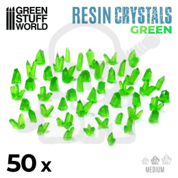 Green Resin Crystals Medium - zielone kryształki 50 szt.