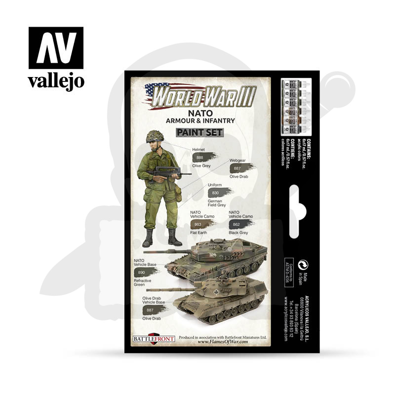 Vallejo 70223 Zestaw Model Color 6 farb - World War III NATO Armour & Infantry