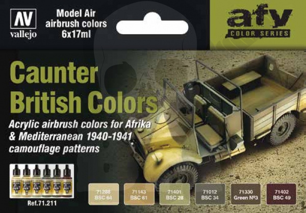 Vallejo 71211 Zestaw Model Air 6 farb - Caunter British Colors 1940-1941