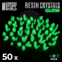 Green Glow Resin Crystals Medium - zielone kryształki 50 szt.