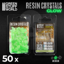 Green Glow Resin Crystals Medium - zielone kryształki 50 szt.