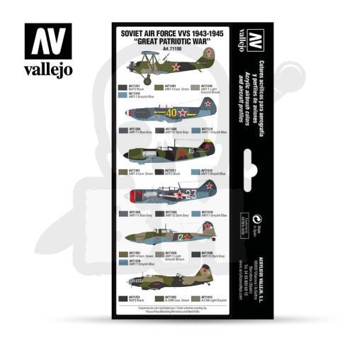 Vallejo 71198 Zestaw Model Air War Soviet Air Force VVS 1943-1945