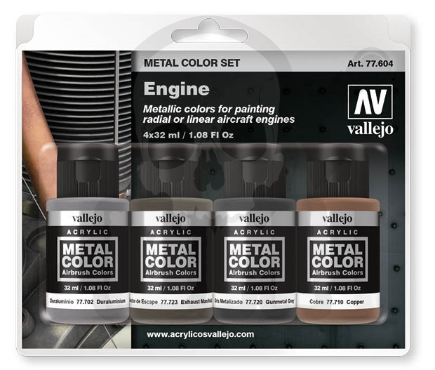 Vallejo 77604 Metal Color 4x 32 ml Engine