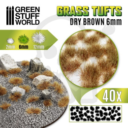 Grass Tufts - 6mm self-adhesive - Dry Brown