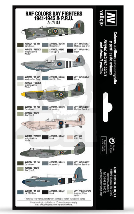 Vallejo 71162 Zestaw Model Air War WWII RAF Day Fighters