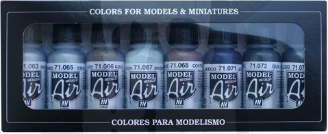 Vallejo 71176 Zestaw 8 farb Model Air - Metallic Colors