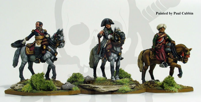 Napoleon and staff mounted - wojny napoleońskie