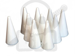 Pionki do gry - białe stożki 10 szt. 34 mm cone white