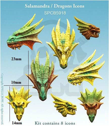 Smoki - smocze znaczniki, godła lub ornamenty pojazdów 8 szt. Salamandra/Dragons Icons Smoki - smocze znaczniki, godła lub ornamenty pojazdów 8 szt. Salamandra/Dragons Icons