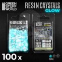 Aqua Turquoise Glow Resin Crystals Small - turkusowe kryształki 100 szt.