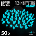 Aqua Turquoise Glow Resin Crystals Medium