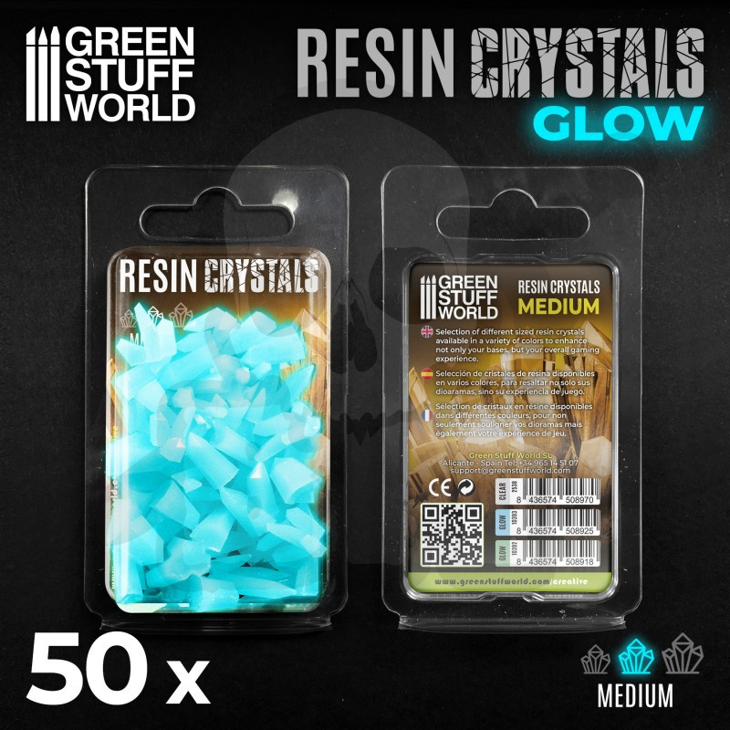 Aqua Turquoise Glow Resin Crystals Medium