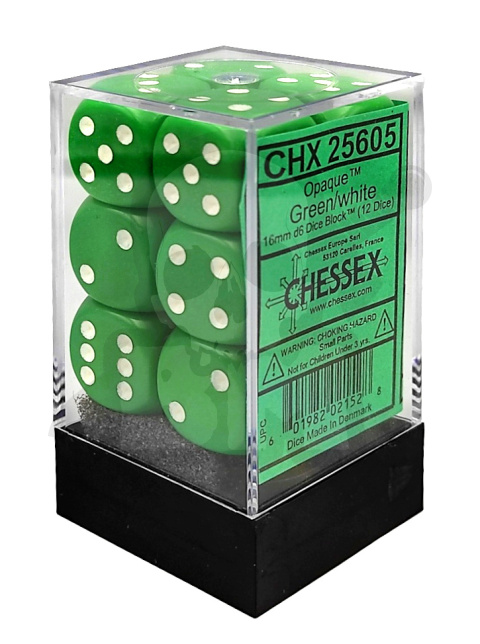 Kostki matowe K6 16mm spot zielone 12szt. + pudełko Green