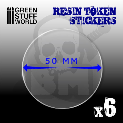 Resin Token Stickers 50mm 6 szt.