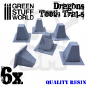 6x Resin Dragon Teeth Traps for Tanks
