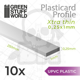 uPVC Plasticard - Profile Xtra-thin 0.25x1 mm 10szt.