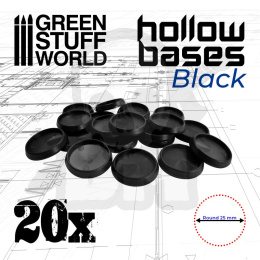 Hollow Plastic Bases Black 25mm