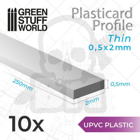 uPVC Plasticard - Profile Thin 0.5x2 mm 10szt.