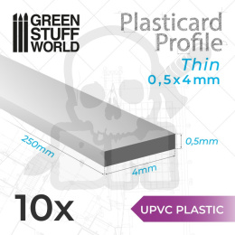 uPVC Plasticard - Profile Thin 0.5x4 mm